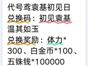 代号鸢元旦兑换码及最新兑换码2024揭秘：探寻秘密福利码，元旦礼物独家分享