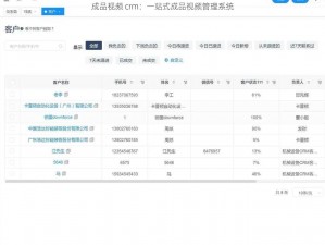 成品视频 crm：一站式成品视频管理系统