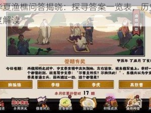 无悔华夏渔樵问答揭晓：探寻答案一览表，历史智慧的深度解读