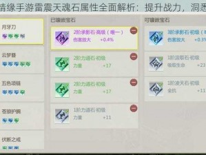 剑侠情缘手游雷震天魂石属性全面解析：提升战力，洞悉细节