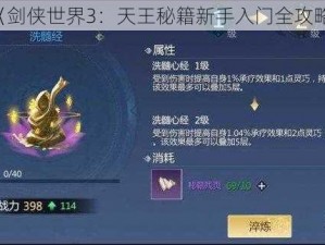 《剑侠世界3：天王秘籍新手入门全攻略》