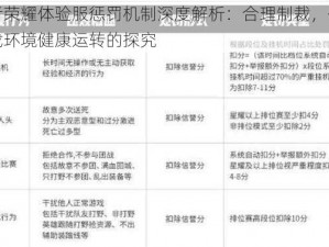 王者荣耀体验服惩罚机制深度解析：合理制裁，保障游戏环境健康运转的探究