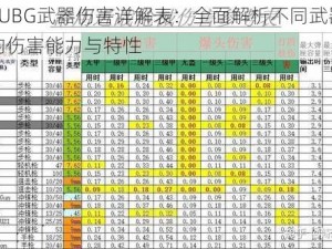 PUBG武器伤害详解表：全面解析不同武器的伤害能力与特性