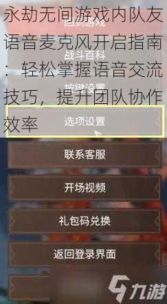 永劫无间游戏内队友语音麦克风开启指南：轻松掌握语音交流技巧，提升团队协作效率