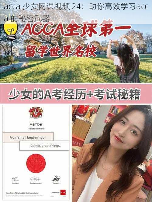 acca 少女网课视频 24：助你高效学习acca 的秘密武器