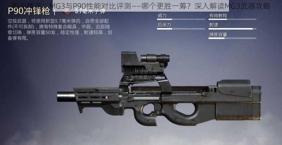 和平精英：MG3与P90性能对比评测——哪个更胜一筹？深入解读MG3武器攻略