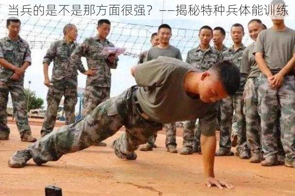 当兵的是不是那方面很强？——揭秘特种兵体能训练