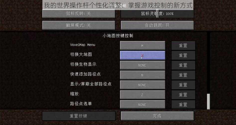 我的世界操作杆个性化调整：掌握游戏控制的新方式
