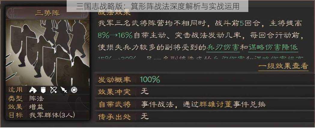 三国志战略版：箕形阵战法深度解析与实战运用