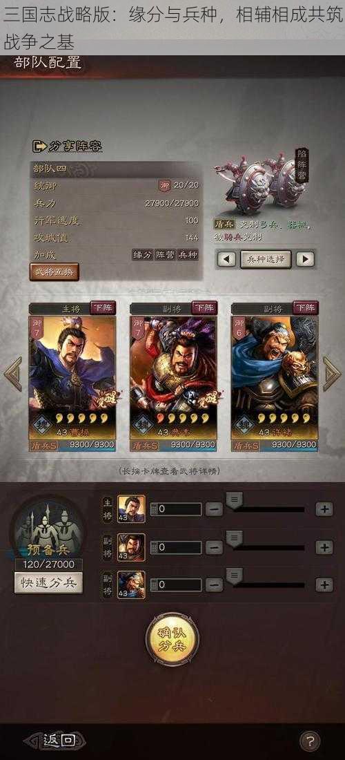 三国志战略版：缘分与兵种，相辅相成共筑战争之基