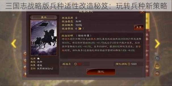 三国志战略版兵种适性改造秘笈：玩转兵种新策略