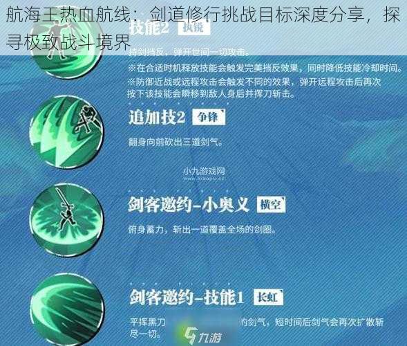 航海王热血航线：剑道修行挑战目标深度分享，探寻极致战斗境界