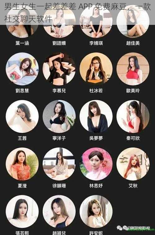 男生女生一起差差差 APP 免费麻豆，一款社交聊天软件