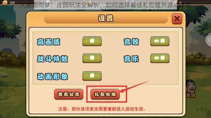 大唐烟雨梦：庄园玩法全解析，如何选择最佳礼包提升游戏体验