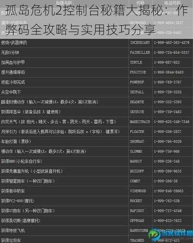 孤岛危机2控制台秘籍大揭秘：作弊码全攻略与实用技巧分享