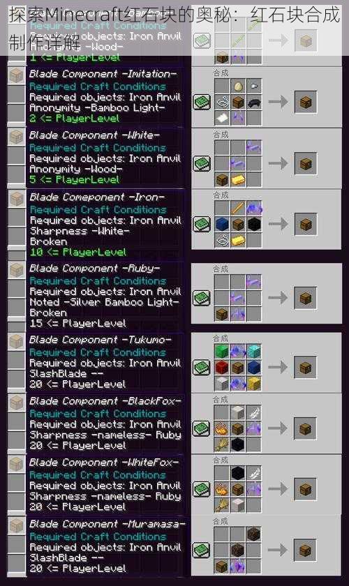 探索Minecraft红石块的奥秘：红石块合成制作详解