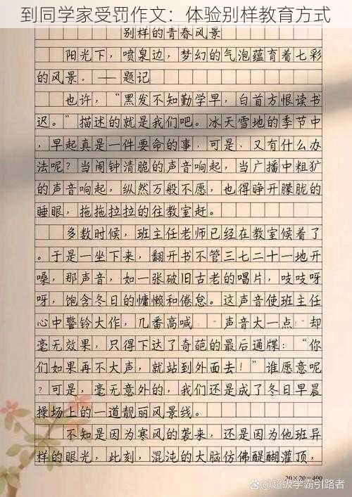 到同学家受罚作文：体验别样教育方式