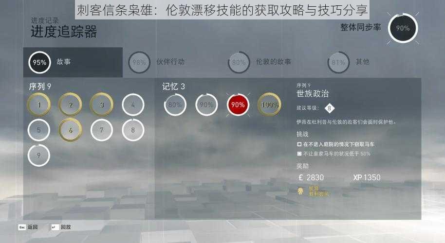 刺客信条枭雄：伦敦漂移技能的获取攻略与技巧分享