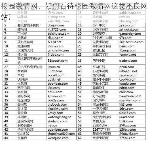 校园激情网、如何看待校园激情网这类不良网站？