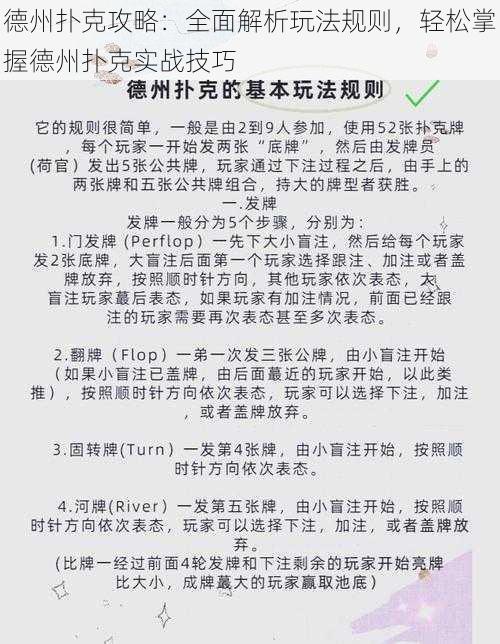 德州扑克攻略：全面解析玩法规则，轻松掌握德州扑克实战技巧