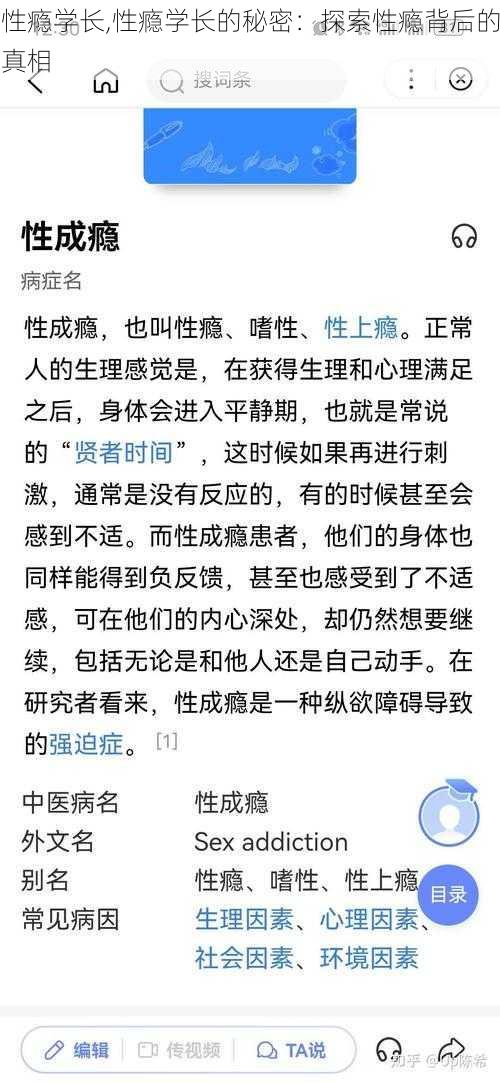 性瘾学长,性瘾学长的秘密：探索性瘾背后的真相