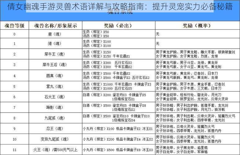 倩女幽魂手游灵兽术语详解与攻略指南：提升灵宠实力必备秘籍