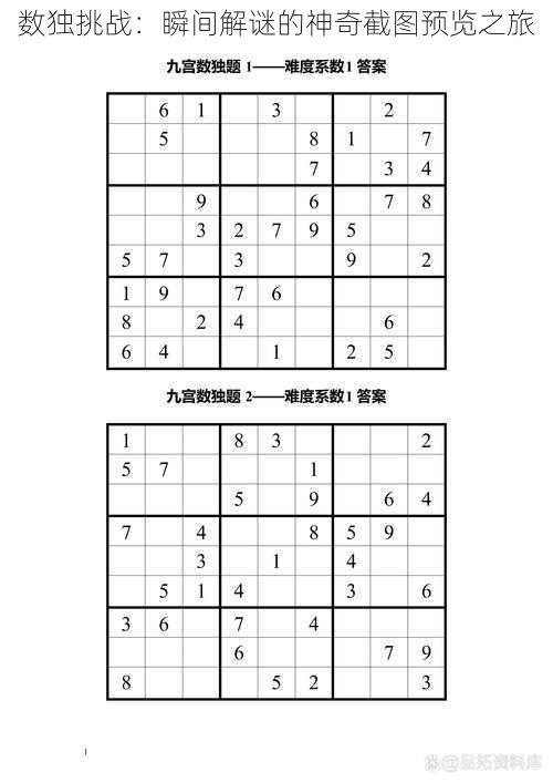 数独挑战：瞬间解谜的神奇截图预览之旅