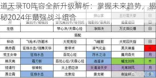 道天录T0阵容全新升级解析：掌握未来趋势，揭秘2024年最强战斗组合