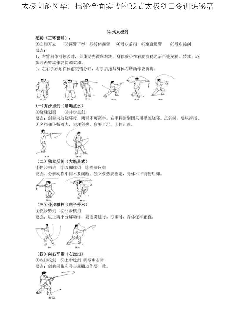 太极剑韵风华：揭秘全面实战的32式太极剑口令训练秘籍