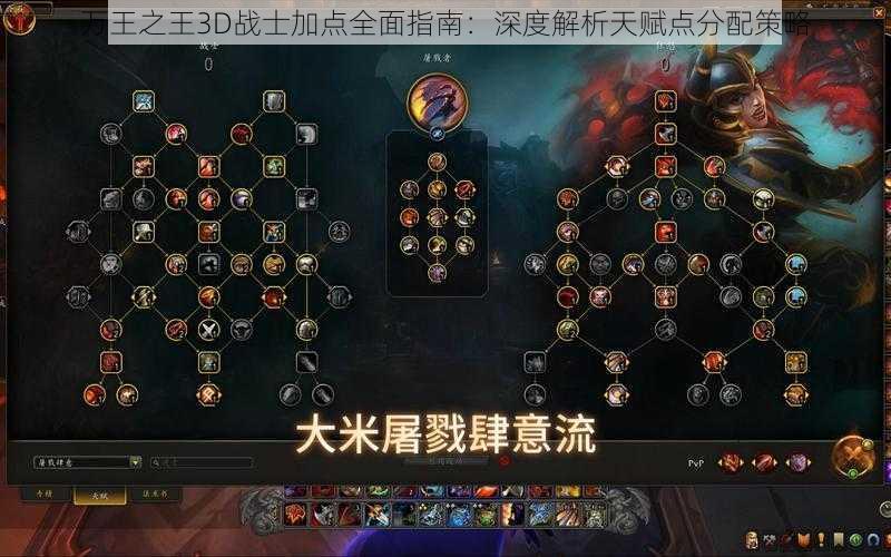 万王之王3D战士加点全面指南：深度解析天赋点分配策略